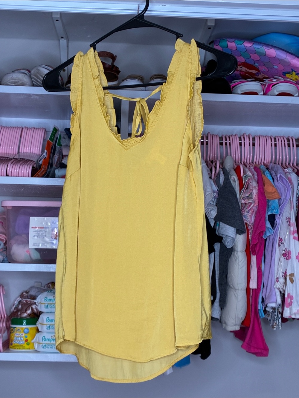 LC Lauren Conrad Yellow Ruffle-Trim V-Neck Camisole